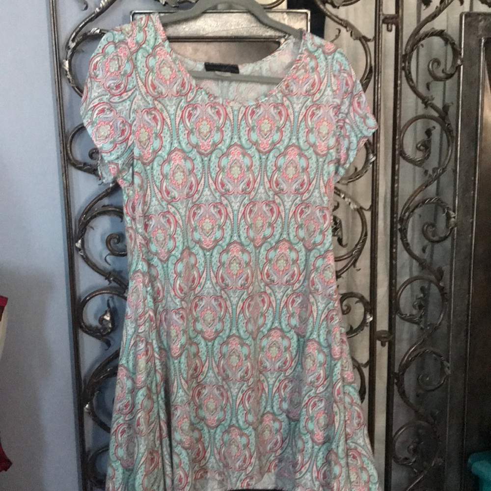 Shark bite summer polyester dress